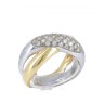 Anel bicolor em OURO 19,2K - 37 DIAMANTES