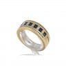 Anel em OURO 18K - 56 DIAMANTES e 8 SAFIRAS