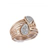 Anel em OURO 14K - 12 DIAMANTES