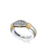 Anel bicolor em OURO 19,2 kl - 13 DIAMANTES