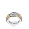 Anel bicolor em OURO 19,2 kl - 13 DIAMANTES