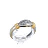 Anel bicolor em OURO 19,2 kl - 13 DIAMANTES