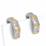 Brincos bicolor em OURO 19,2kl - 6 DIAMANTES